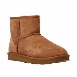 UGG Classic Mini II Chestnut Brown Suede Sheepskin Lined Boots Women's Size 9